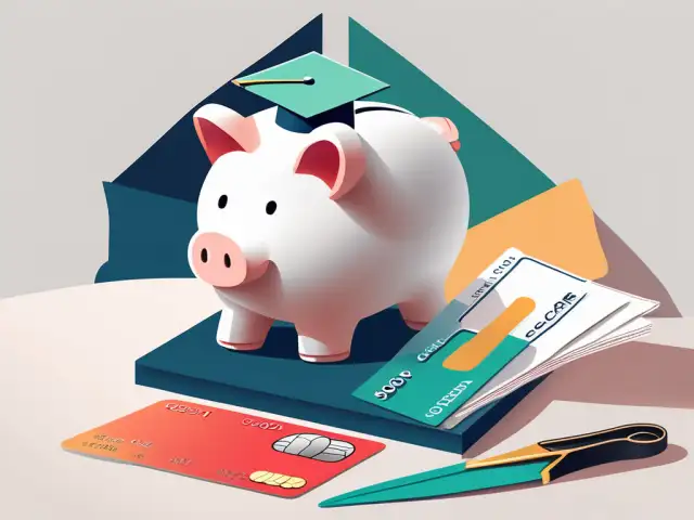 A credit card and a contract paper being cut by a pair of scissors