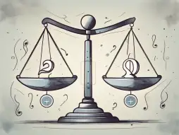 A scale balancing a positive and negative symbol