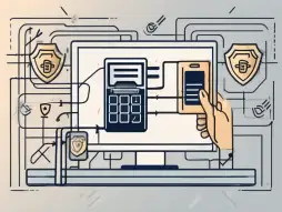 A contactless payment card hovering over a payment terminal